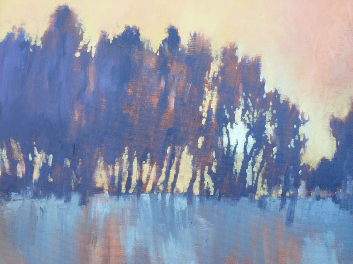 Silhouetted Trees 46 x 46 cms - £500